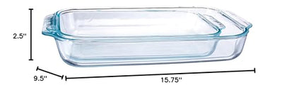 Pyrex Clear Glass Casserole Baking Dishes Set – 233 (3-Qt) and 232 (2-Qt) Rectangular Oven Bakeware – Perfect for Casseroles, Brownies, Food Preparation and so much More - Made in the USA