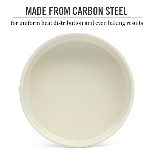 Martha Stewart Gallen 8 Inch Round Nonstick Carbon Steel Cake and Bake Pan - Teal Durable Bakeware for Cakes, Pies & Desserts