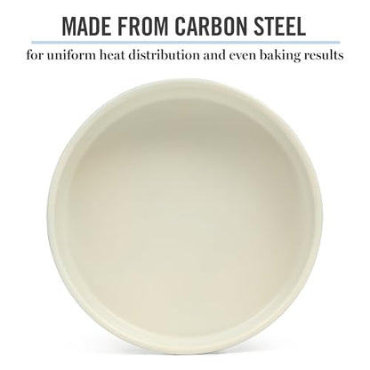Martha Stewart Gallen 8 Inch Round Nonstick Carbon Steel Cake and Bake Pan - Teal Durable Bakeware for Cakes, Pies & Desserts