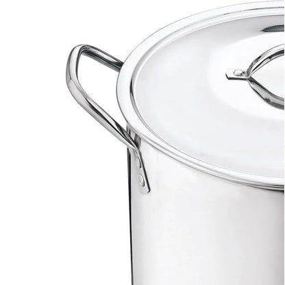 12-Qt Stainless Steel Stockpot with Metal Lid- Heavy Duty Cooking Pot for Pasta, Soup, Spaghetti, Nonstick Thick Bottom Big Stock Pot, Cookware for Canning, Boiling, Simmer