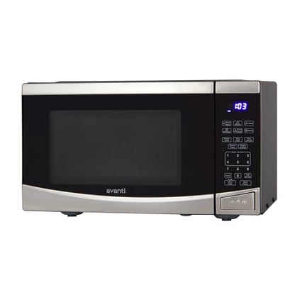 Avanti Microwave Oven 900-Watts Compact with 10 Power Levels and 6 Pre Cooking Settings, Speed Defrost, Electronic Control Panel and Glass Turntable, 0.9-Cu.Ft., Stainless Steel