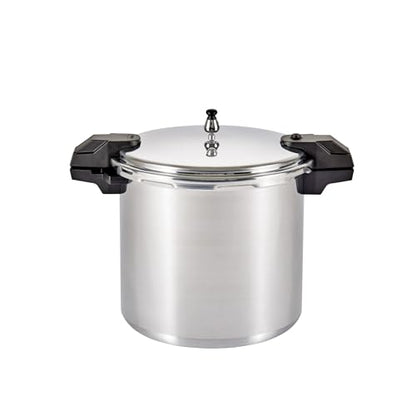 Mirro - 7114000221 Mirro 92122A Polished Aluminum 5 / 10 / 15-PSI Pressure Cooker / Canner Cookware, 22-Quart, Silver