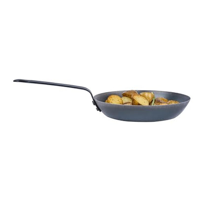 Restaurantware-Met Lux 9 Inch Fry Pan, 1 Lightweight Frying Pan - Induction-Ready, Triple-Riveted, Black Carbon Steel Cooking Skillet, Durable, For Searing, Sauteing, And Browning Food