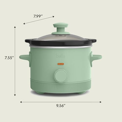 bella 1.5qt Non-Toxic Manual Slow Cooker with 3 Heat Settings, Seaglass