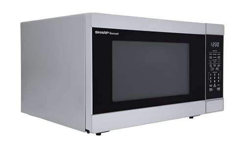 SHARP Countertop Microwave Oven with Removable 13.6" Carousel Turntable, 1100 Watt, 1.6 Cubic Feet, Stainless Steel