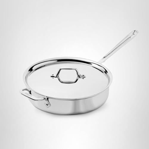 All-Clad D3® Stainless Steel 3 Quart Saute Pan Covered- Made in the USA- The Original Bonded Professional Cookware- Oven Safe & Induction Compatible