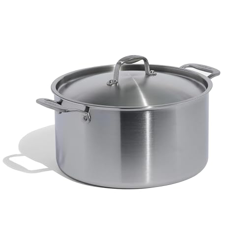 Made In Cookware | 12 Quart Stainless Steel Stock Pot With Lid | 5 Ply Stainless Clad | Professional Cookware | Crafted in Italy | Induction Compatible