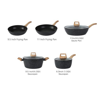 16PCS Pots and Pans Set Non Stick Cookware Set Nonstick with Cooking Set