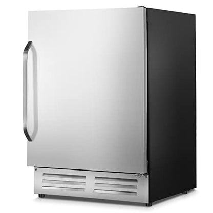 Velieta 24 Inch Outdoor Beverage Refrigerator Cooler,Stainless Steel Wide Refrigerator for 210 Cans,Fit Perfectly for 24" Space Built-in Counter or Freestanding with powerful and quiet cooling system
