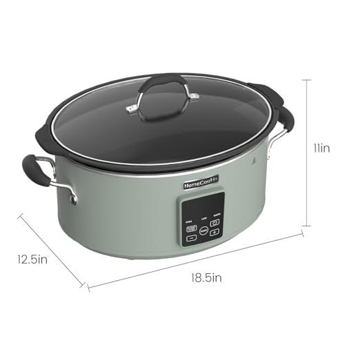 HOMECOOKIN Slow Cooker, Extra Large 10 Quarts Digital Slow Cookers with Timer, Dishwasher Safe Glass Lid & Crock, Kitchen Appliance for Families & Gatherings, Olive