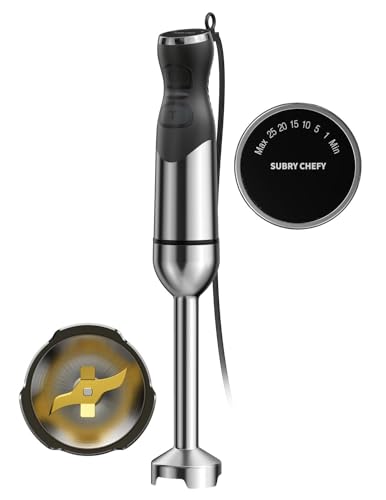 2026 New 1000W Immersion Blender Handheld – 25-Speed, Stainless Steel, Hand Blender, Corded Hand Mixer with Heavy-Duty Copper Brushless Motor & Gift Box (Black)