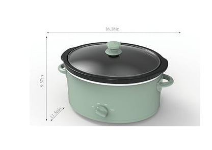6 Quart Manual Slow Cooker, Green Sage