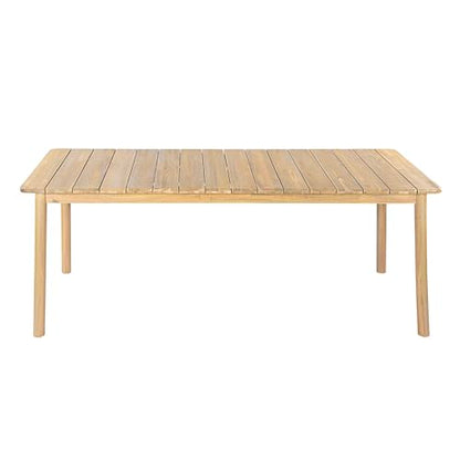 Christopher Knight Home Matera Acacia Wood Outdoor Dining Set for 8, 9 Piece Patio Dining Table and Chair Set, Wooden Outdoor Dining Armchair and Table Set with Removable Cushion, Light Teak+Beige