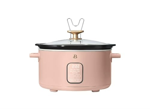 Gorgeous Programmable 6-Quart Slow Cooker by Drew Barrymore Perfect For Healthy Meals (Rose Pink)