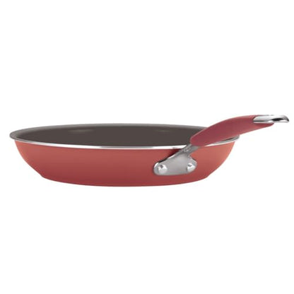 Rachael Ray Cucina Nonstick Cookware Pots and Pans Set, 12 Piece, Cranberry Red