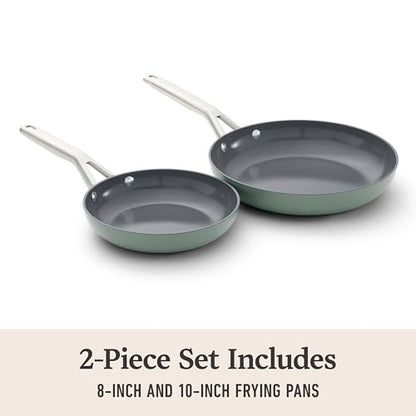 Calphalon® Ceramic Nonstick 8" and 10" Frying Pan Set, Silver Ash