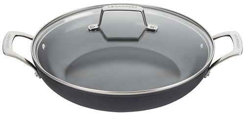 Le Creuset Essential Non-stick Ceramic Shallow Braiser with Glass Lid, 3.9 qt.