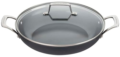 Le Creuset Essential Non-stick Ceramic Shallow Braiser with Glass Lid, 3.9 qt.