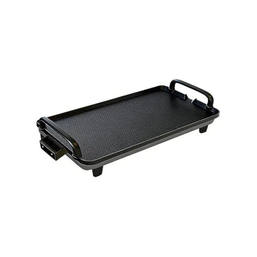 Rectangular Electric Griddle, 1400W, Non-Stick Cooking Surface, 5 Adjustable Temperatures, Dishwasher Safe, Smokeless Indoor Grill, Black