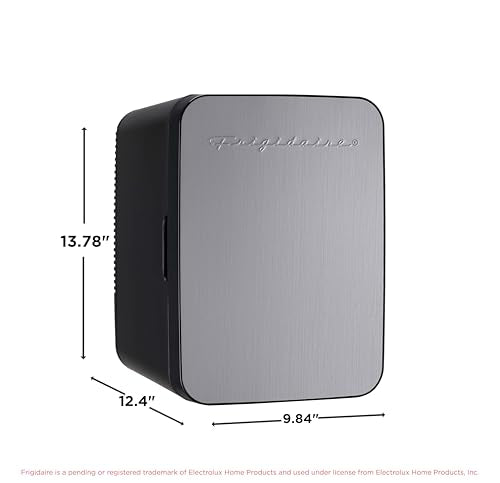 Frigidaire EFMIS188-SS 15 Can Mini Portable Fridge Cooler, 10L, 15-can Capacity, Brushed Stainless Rugged Finish