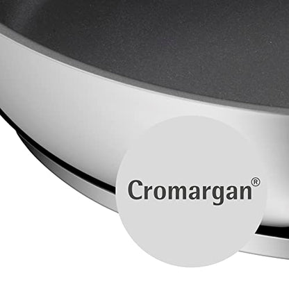 WMF Devil 2-Piece Frying Pan Set 28 cm + 20 cm Induction Frying Pan Cromargan Stainless Steel Coated Plastic Handle