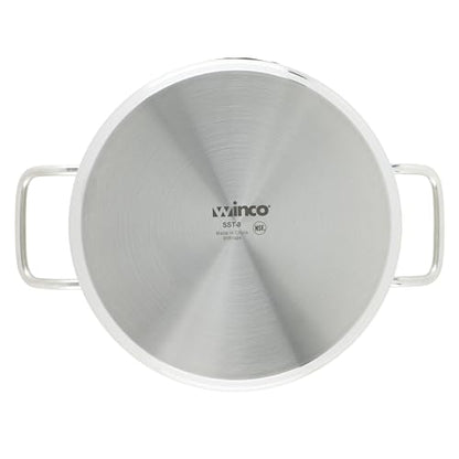 Winco Heavy-Duty Stainless Steel Stock Pot with Cover, 8 Quart