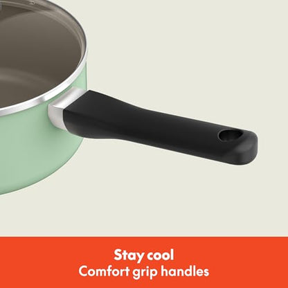 bella 21 Piece Kitchen Set with EverGood™ Ceramic Nonstick Coating, Dishwasher & Oven Safe, All Stovetops Compatible, Tempered Glass Lids & Cool Touch Handles, Seaglass