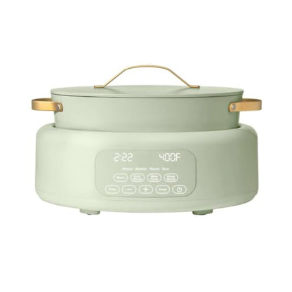 Wonderful 10-in-1 Electric Multi-Cooker 6 Qt Cast Aluminum Pot, 7 Preset Function,Oven & Dishwasher Safe to 400°F Sauté Slow Cook Steam Touch Display (Sage Green)