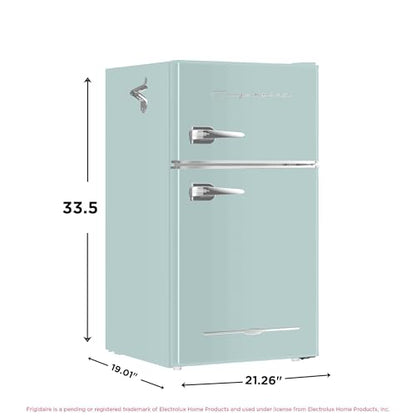 Frigidaire EFR840 Retro Mini Fridge with Freezer & Side Bottle Opener - Small 2 Door Refrigerator for Office Bar or College Dorm Room - 3.2 Cu Ft, Mint