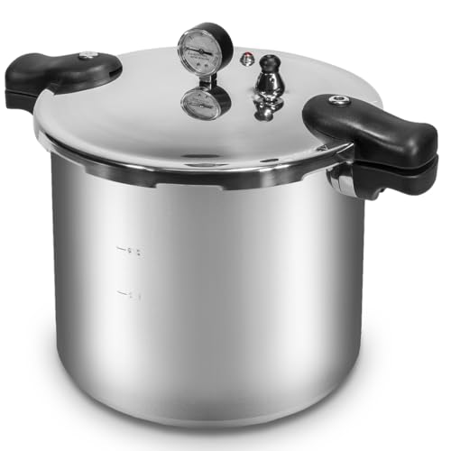 Barton 22-Quart Pressure Canner Pressure Cooker with Pressure Gauge with Rack, Induction Compatible, Steam Canner Polished 22 QT Stovetop Pot Meat, Poultry & Vegetables