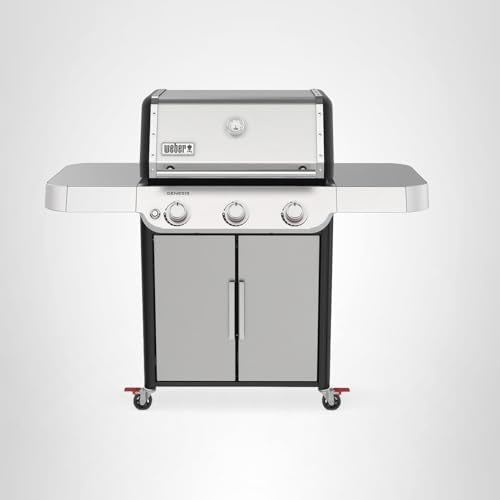 Weber Genesis S-315 Liquid Propane Gas Grill for Outdoor Cooking, Stainless Steel, 3 Burners – Stainless Steel Cooking Grates & PureBlu Burners