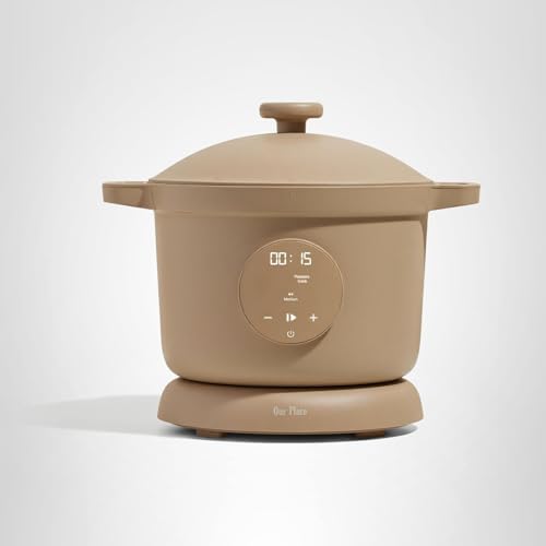 Our Place Dream Cooker | 6 Qt Ceramic Nonstick Multicooker & Pressure Cooker with Touchscreen Controls & Auto Steam Release | 4 Modes: Pressure Cook, Sauté/Sear, Slow Cook & Warm | Steam