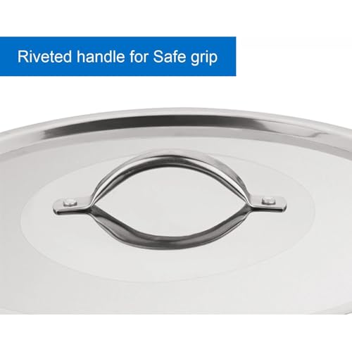 12-Qt Stainless Steel Stockpot with Metal Lid- Heavy Duty Cooking Pot for Pasta, Soup, Spaghetti, Nonstick Thick Bottom Big Stock Pot, Cookware for Canning, Boiling, Simmer