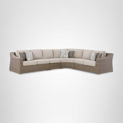 Signature Design by Ashley 4-Piece Outdoor Sectional Sofa, Beige