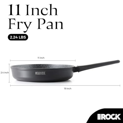 THE ROCK SOHO 11-Inch Non Stick Frying Pan – Nothing Sticks, Never Warps, Lasts Longer, Healthy Skillet with Heat-Resistant Handle, PFOA Free, Oven & Dishwasher Safe, Black