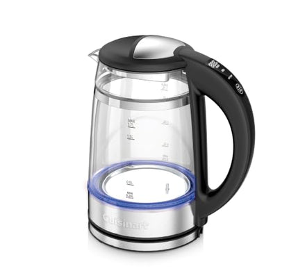 Cuisinart 1.7L Glass Variable Temperature Control Electric Kettle 110°F–212°F with Touchscreen Controls, Illumination, Dual‑Layer Cool‑Touch Design & Nondrip Spout