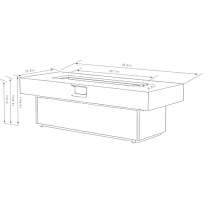 Asunrise Outdoor Fire Pit Table Propane Gas Fire pits Outdoor Fireplaces 54'' Rectangular Firepit Table, 50,000 BTU Fire Table for Patio Set, Three Options of Assembled Hight Grey.