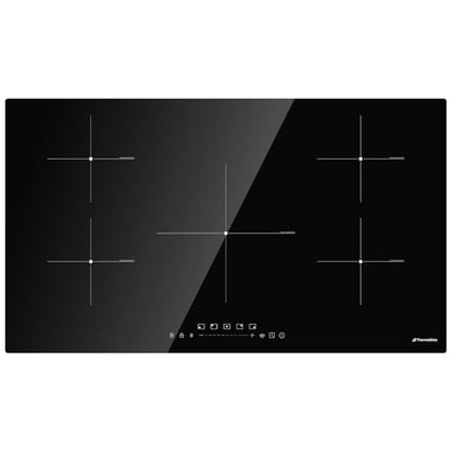 ThermoMate 36 Inch Induction Hob Electric Cooktop, 9800W Built in Induction Stove Top with 5 Boost Burners, 9 Heating Levels, Timer & Child Safety Lock, Sensor Touch Control, 240V