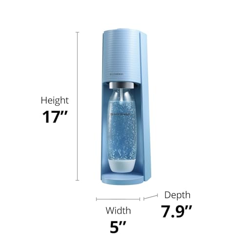 SodaStream Terra Sparkling Water Maker (Misty Blue) with CO2, DWS Bottle and Bubly Drop