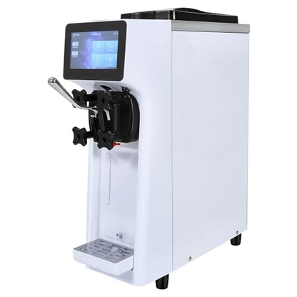 VEVOR Commercial Ice Cream Machine, 1000W Single Flavor Soft Serve Ice Cream Maker, 10.6 QT/H Yield, 4L Hopper & 1.6L Cylinder, Touch Screen, Auto Clean & Pre-Cooling, Countertop Restaurant Snack Bar