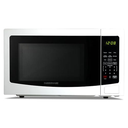 Farberware 1.1 Cu. Ft. Countertop Microwave Oven – 1000 Watts Power, Auto Cook Settings, Defrost, Easy Clean and Child Safety Lock - White