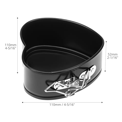 QWORK Springform Cake Pan Set - 4 Pack 4-Inch Non-Stick Leakproof Heart Shape Cheesecake Pan Baking Molds with Removable Bottom for Birthday Cakes