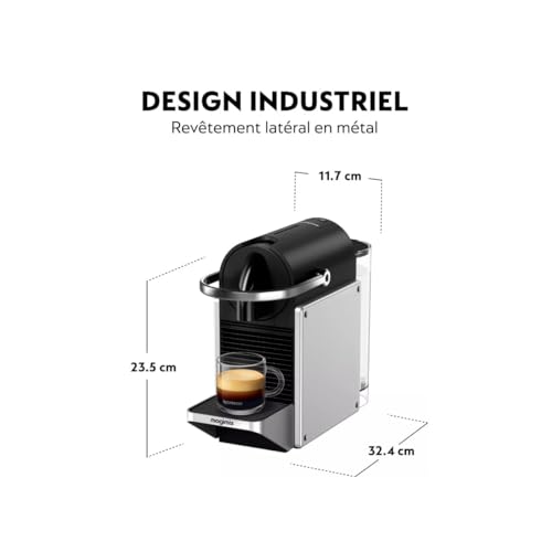 De′Longhi Nespresso Pixie EN127.S, Fully Automatic Coffee Machine, One-Button Coffee Machine with Multi-Function, Welcome Set Included, Compact Design, 19 Bar Pressure, 1260W, Silver