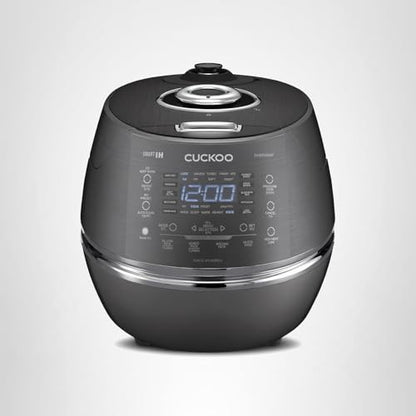 CUCKOO High Pressure Rice Cooker 6-Cup Uncooked / 12-Cup Cooked with Induction Heating Technology, Versatile Rice Maker with 13 Menu Options and Steam Plate, Voice Guide, Dark Gray (CRP-DHSR0609FD)