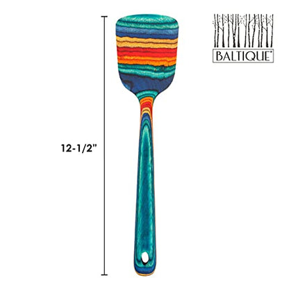 Baltique Montego Bay Collection 12-1/2" Wooden Spatula, Safe for Nonstick