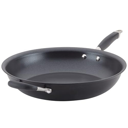Anolon Advanced Home Hard Anodized Nonstick Frying Pan, 14.5 Inch – Large Skillet with Helper Handle, 14 Inch Nonstick Frying Pan, Durable Cookware - Onyx