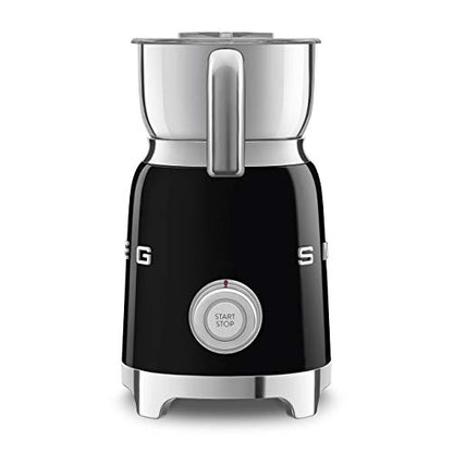 SMEG Retro 50's Style Milk Frother with 2 Disks 6 Preset Programs Hot or Cold Frothing and Induction Heating (Black)