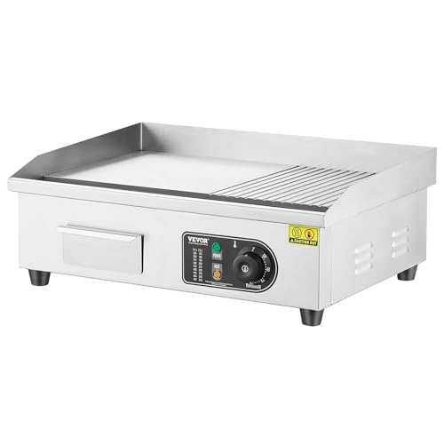 VEVOR Commercial Electric Griddle, Countertop 22" Half Flat Top Griddle