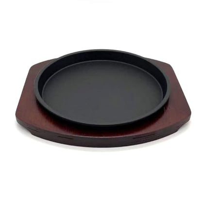 YYJINGYOU Cast Iron Fajita Plate, Skillet Pan, Steak Platter (9 inch)