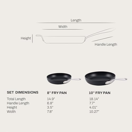 All-Clad HA1 Expert Hard Anodized Nonstick Fry Pan 2 Piece Set, 8" & 10" Induction, Oven Safe 500F, Kitchen Frying Pans, Skillets, Ergonomic Handle, Premium Cookware, Dishwasher Safe, Black